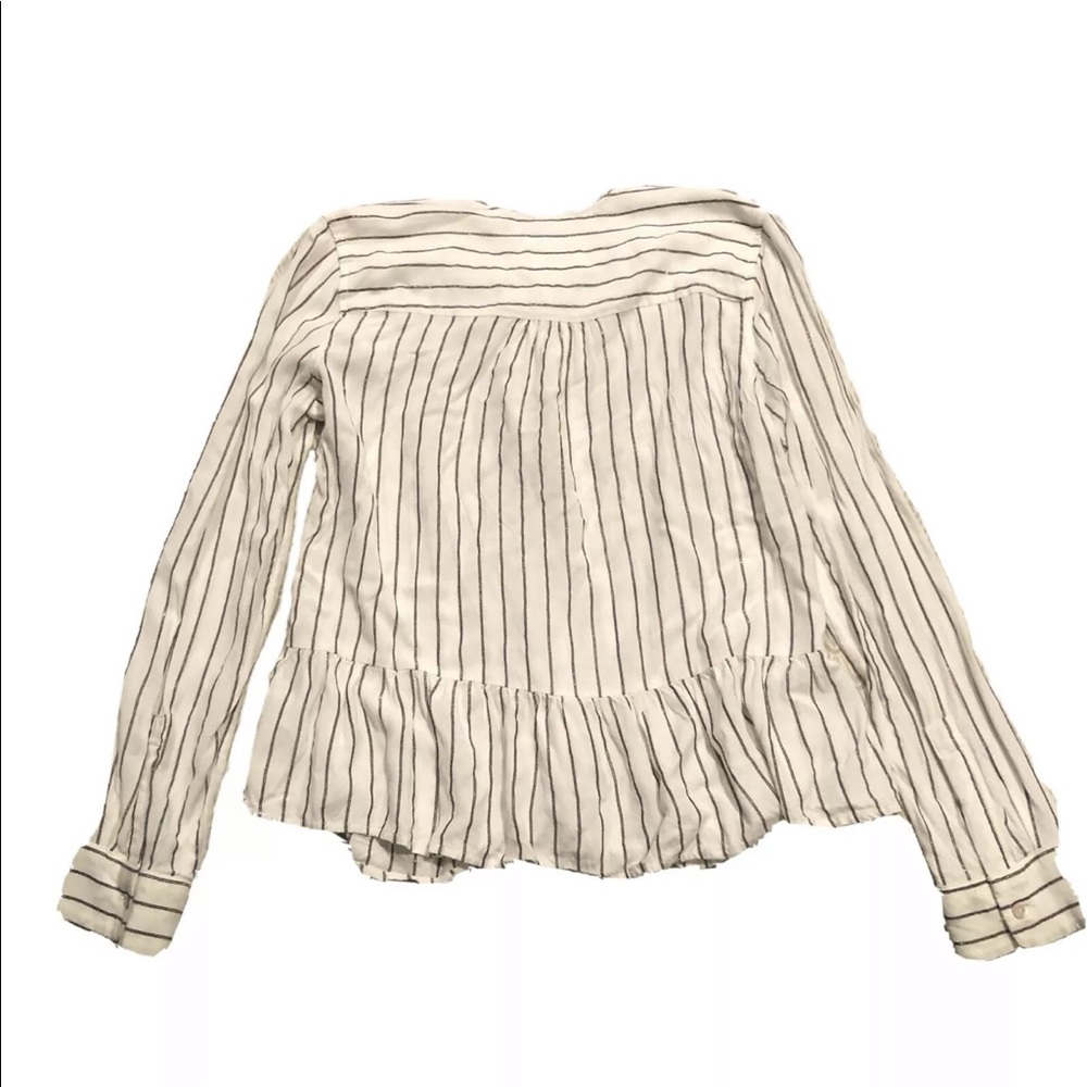 Rails White Ruby San Marino Stripe Button Down Top - image 6